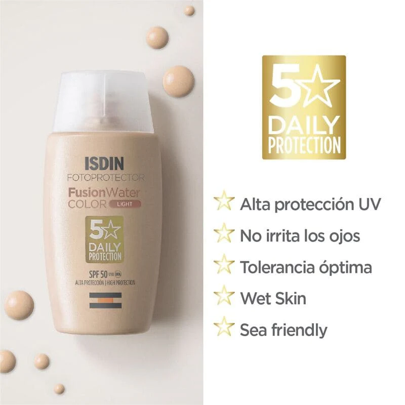 Isdin Fotoprotector Fusion Water Color Spf50 50Ml – Protector Solar Facial Con Color