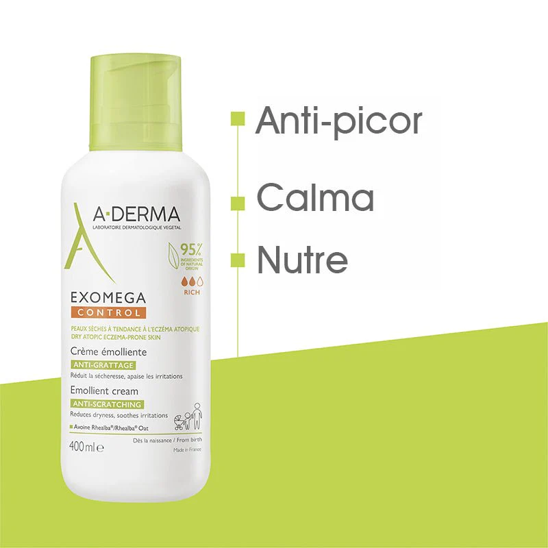 A-Derma Exomega Control 400Ml Crema Emoliente (Pieles Secas/Atópicas) - Imagen 4